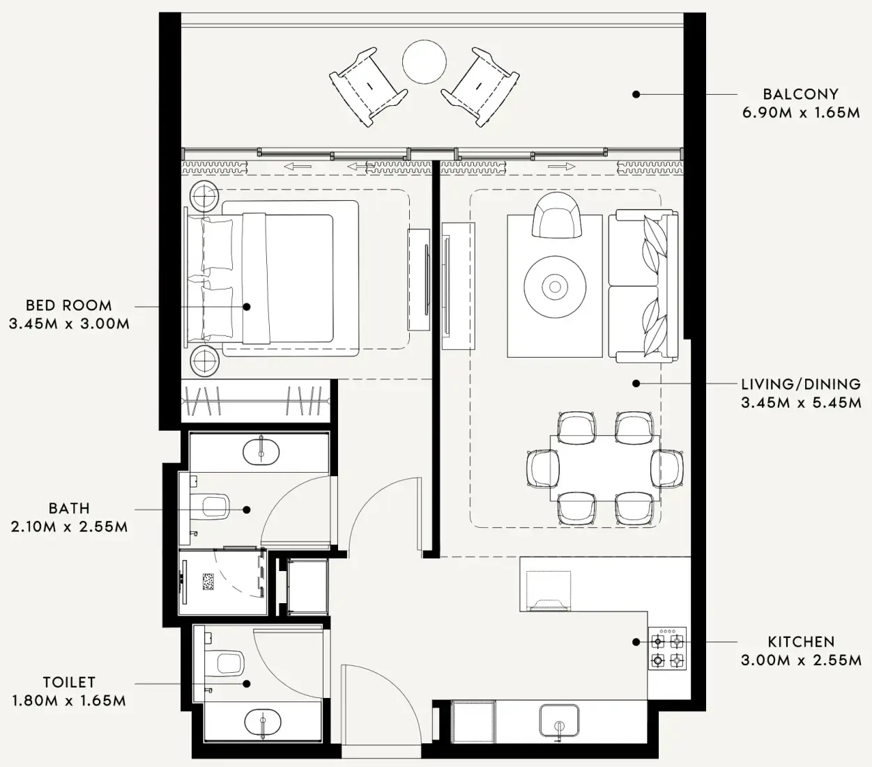 1 Bedroom in Riviera 60