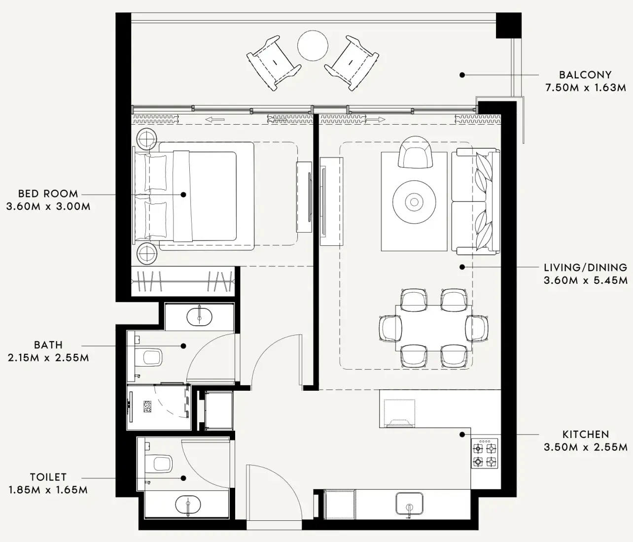 1 Bedroom in Riviera 60