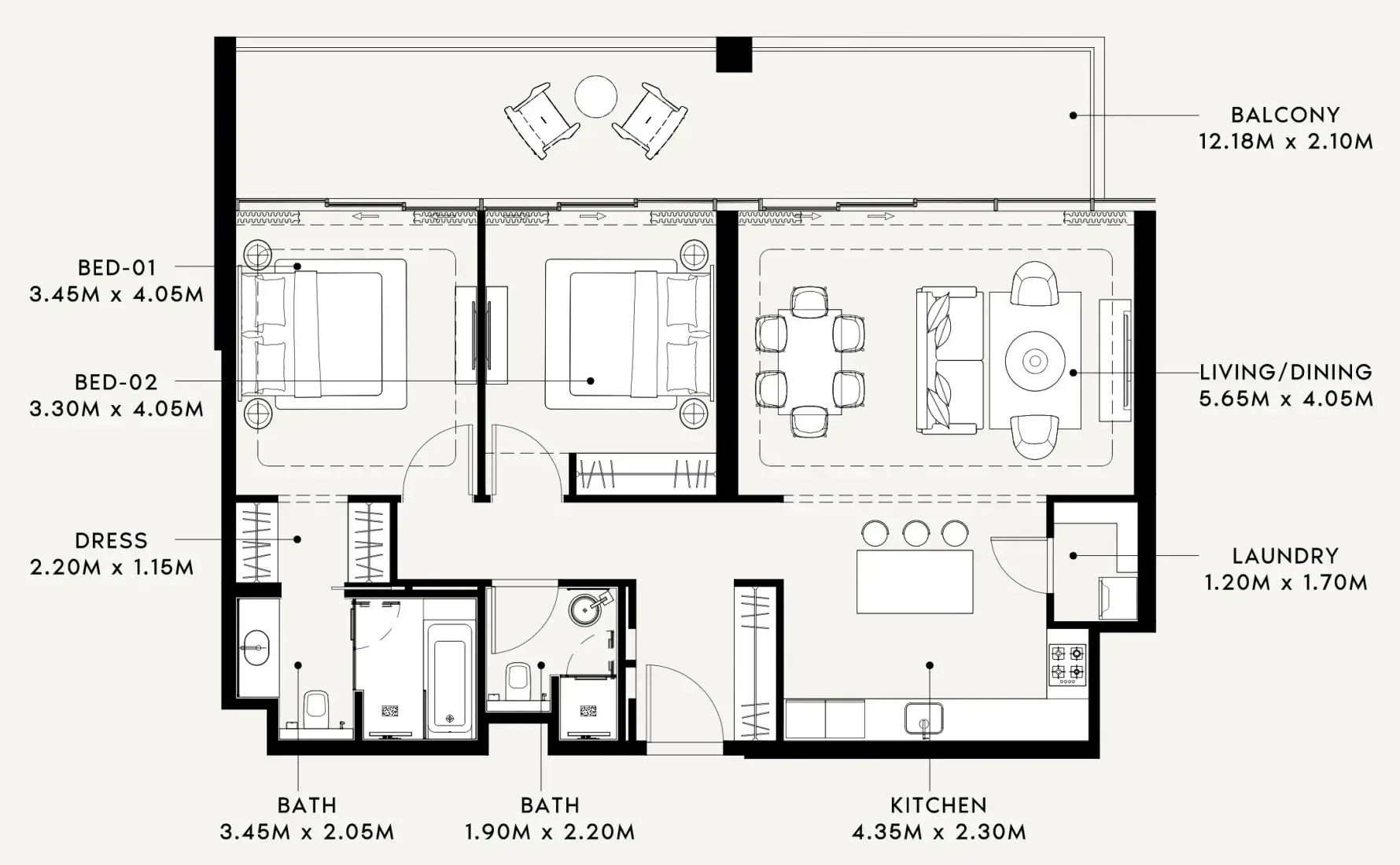 2 Bedrooms in Riviera 60