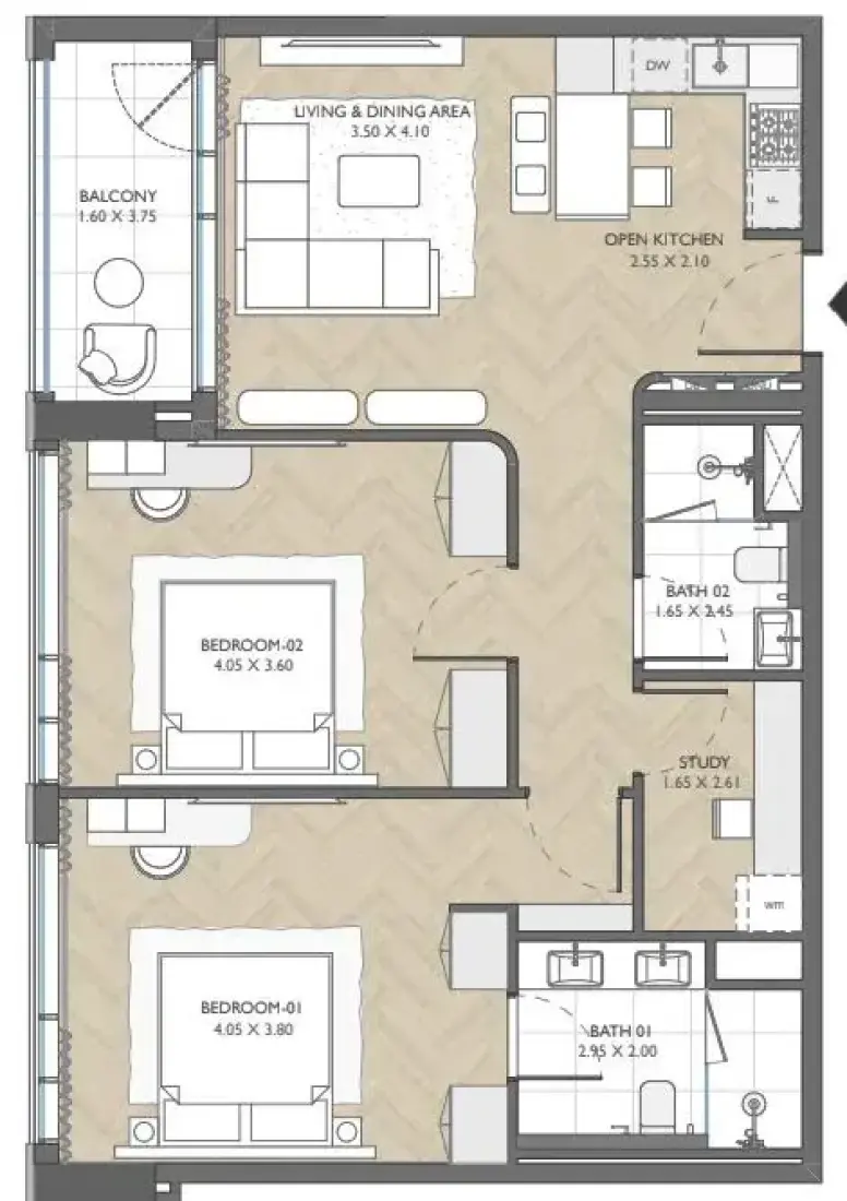 2 Bedrooms in The Collective