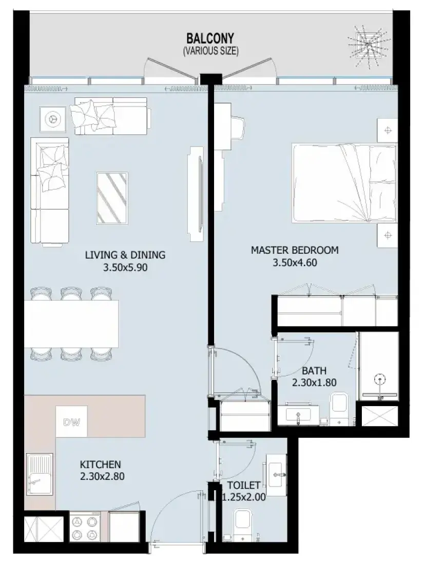 1 Bedroom in Verdana IX