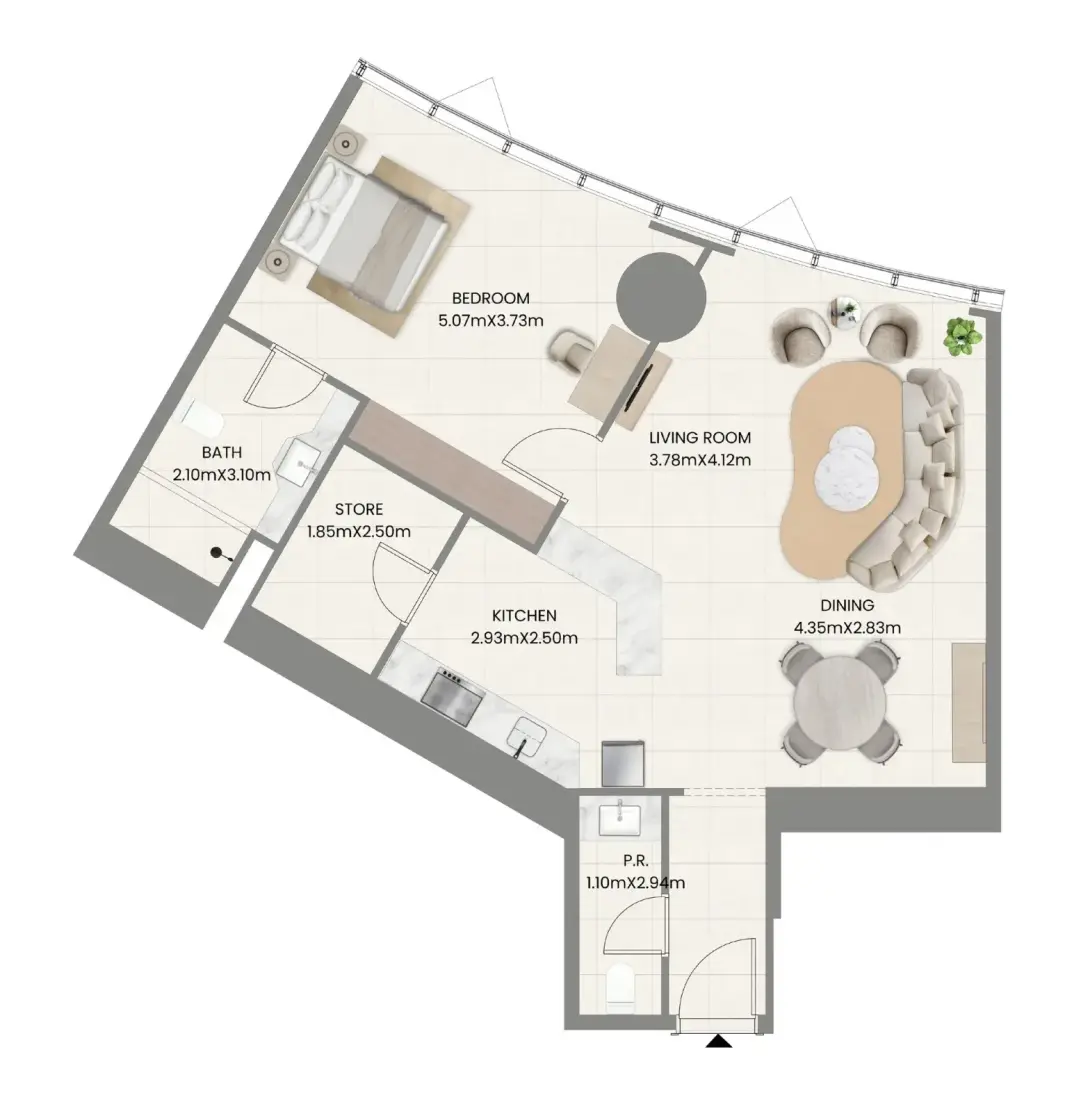 1 Bedroom in Leaf Tower