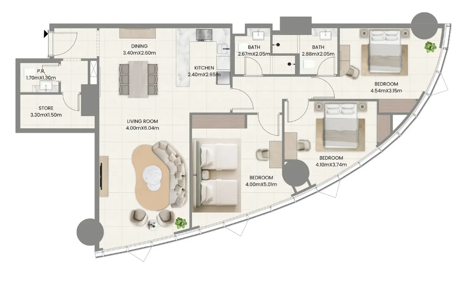 3 Bedrooms in Leaf Tower