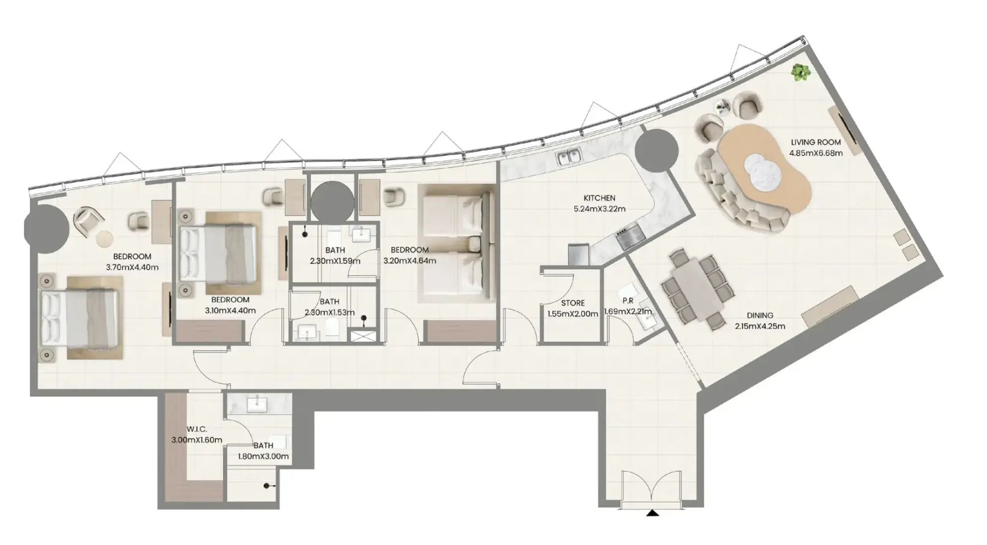 3 Bedrooms in Leaf Tower