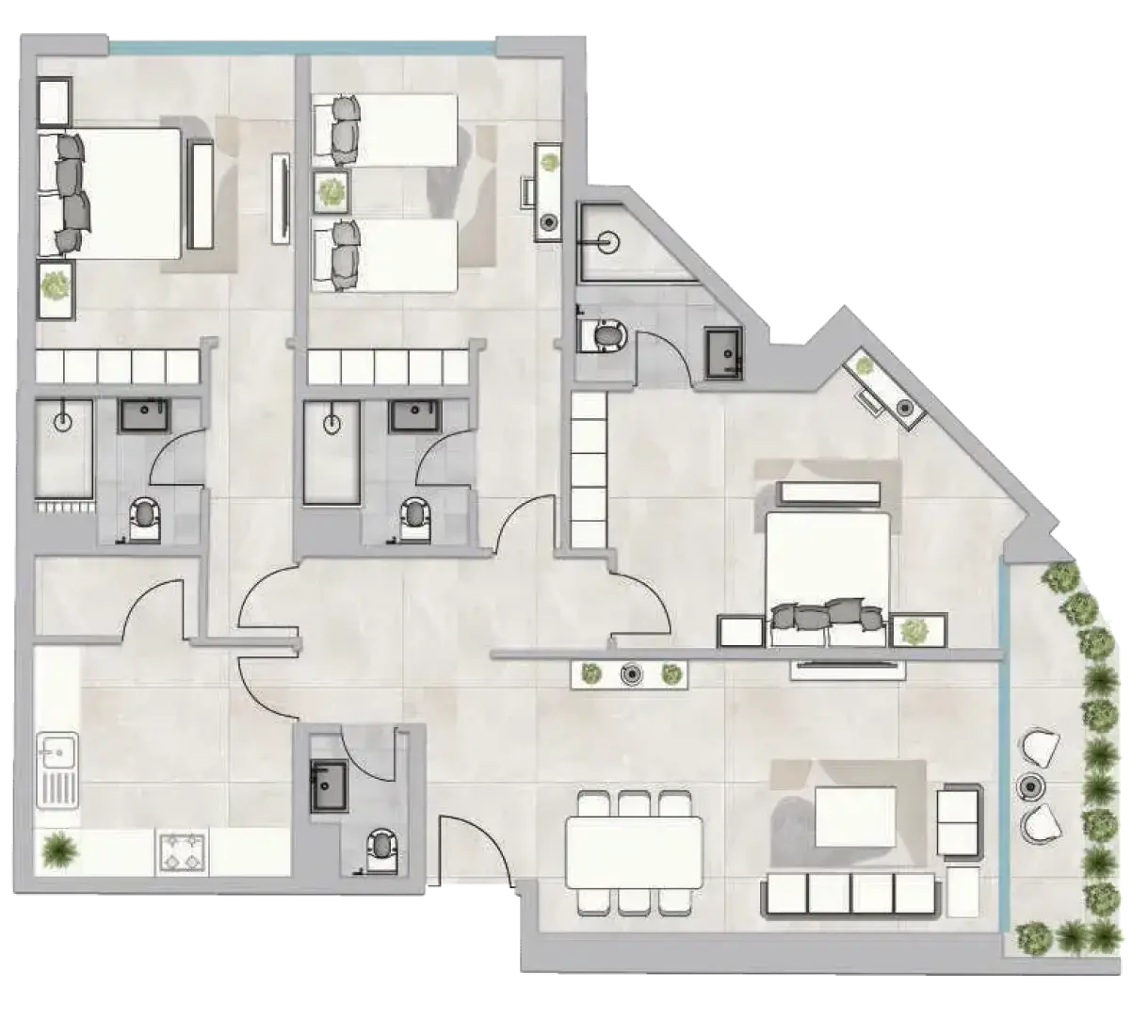 3 Bedrooms in Infinity Tower