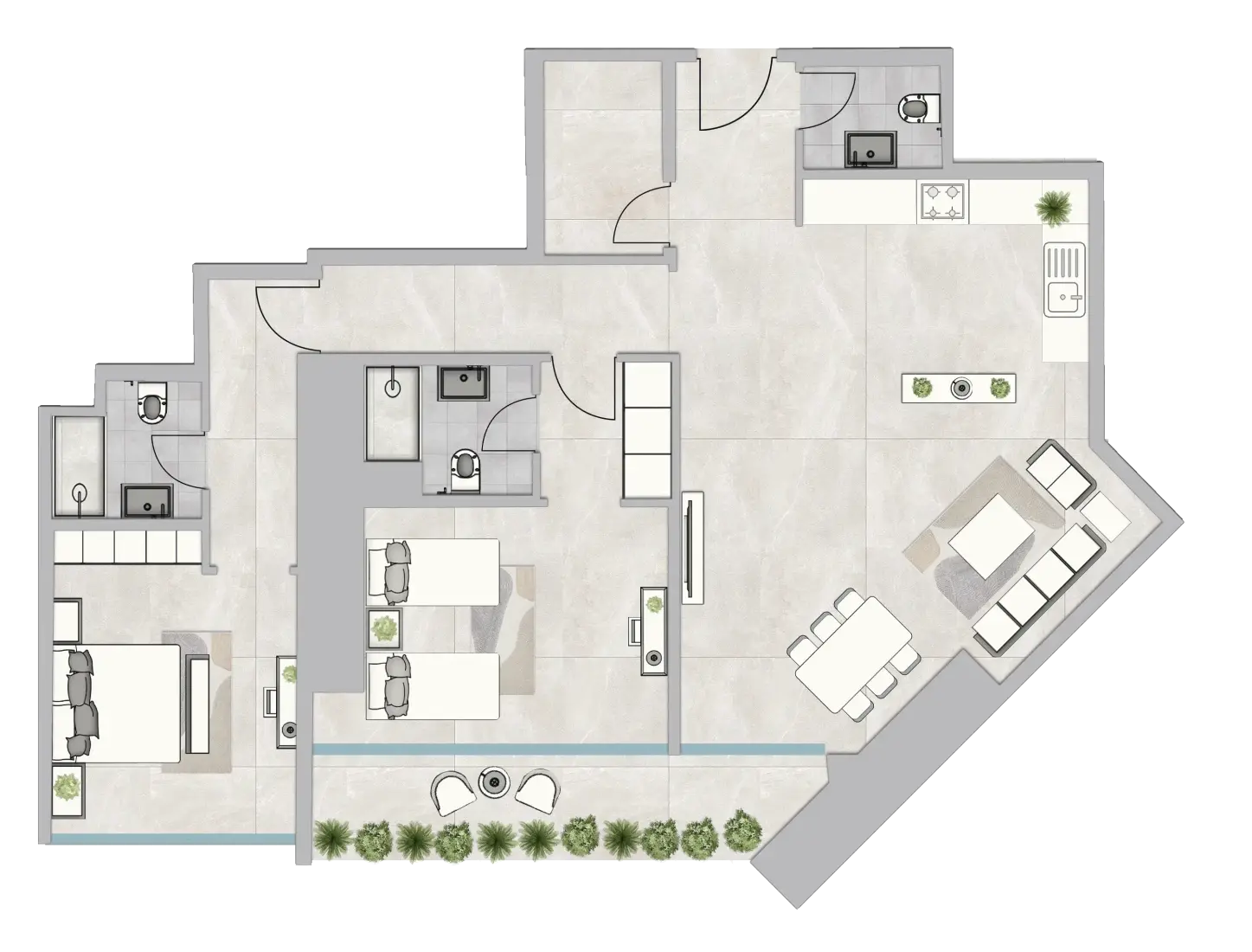 2 Bedrooms in Infinity Tower