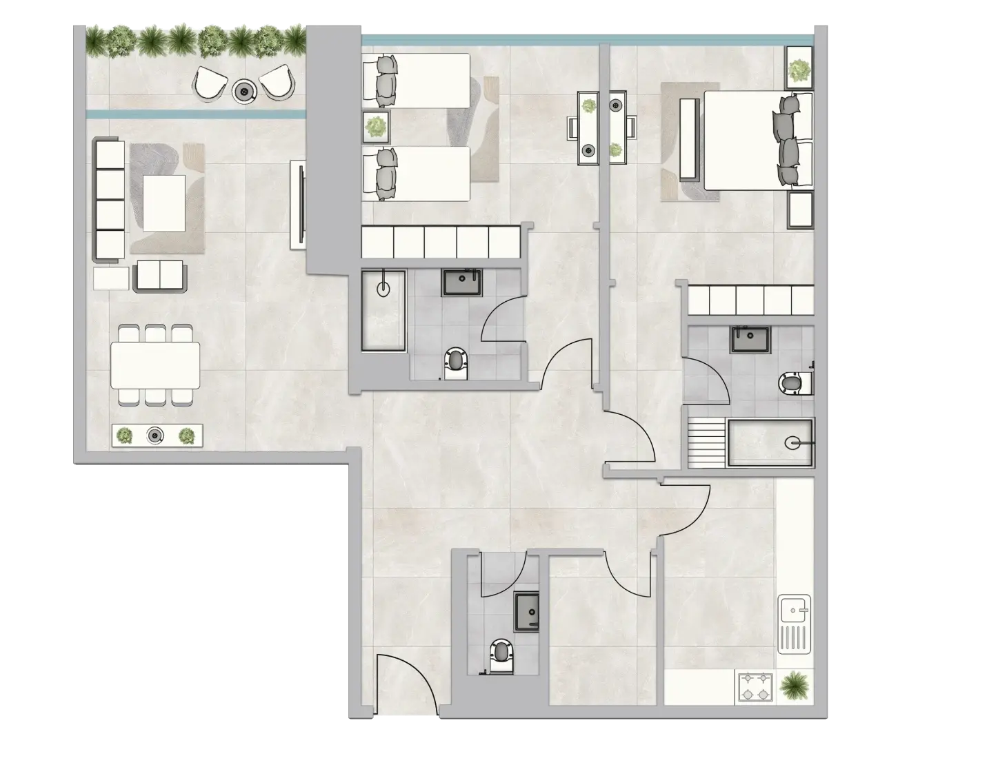 2 Bedrooms in Infinity Tower