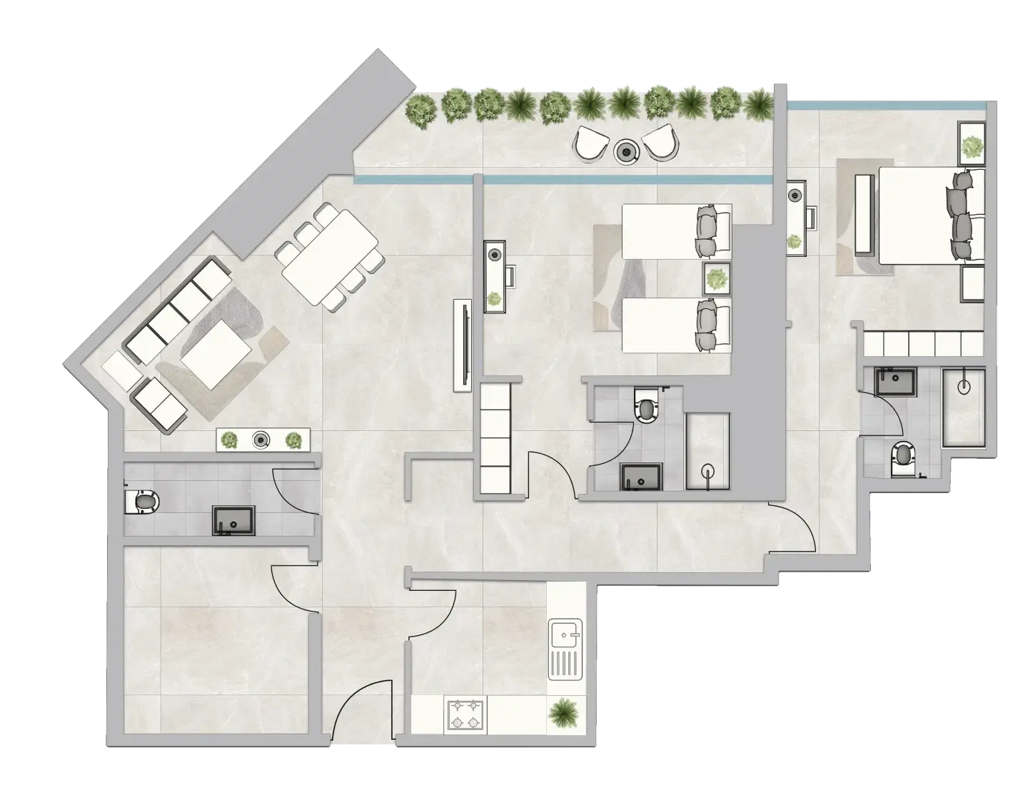 2 Bedrooms in Infinity Tower