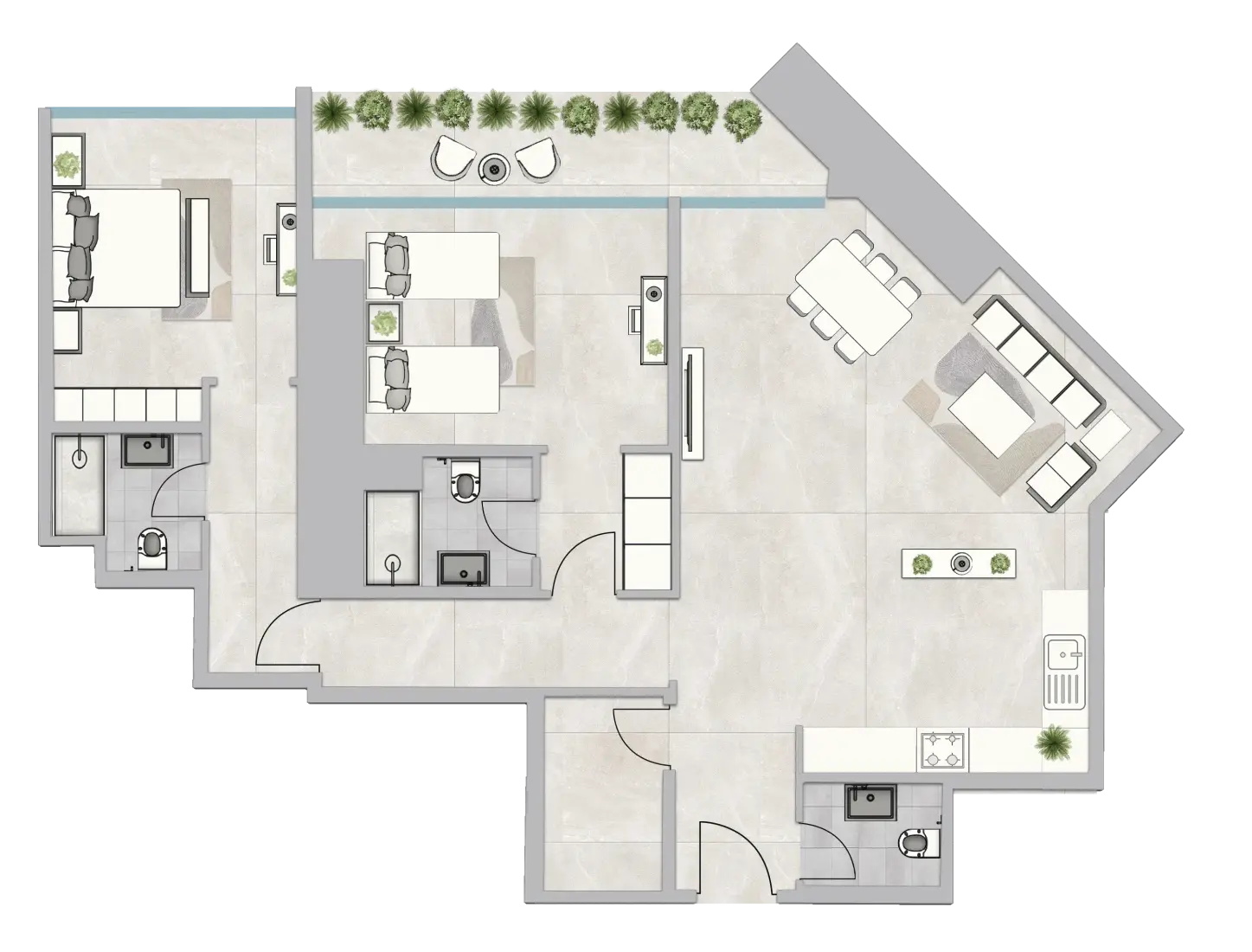 2 Bedrooms in Infinity Tower