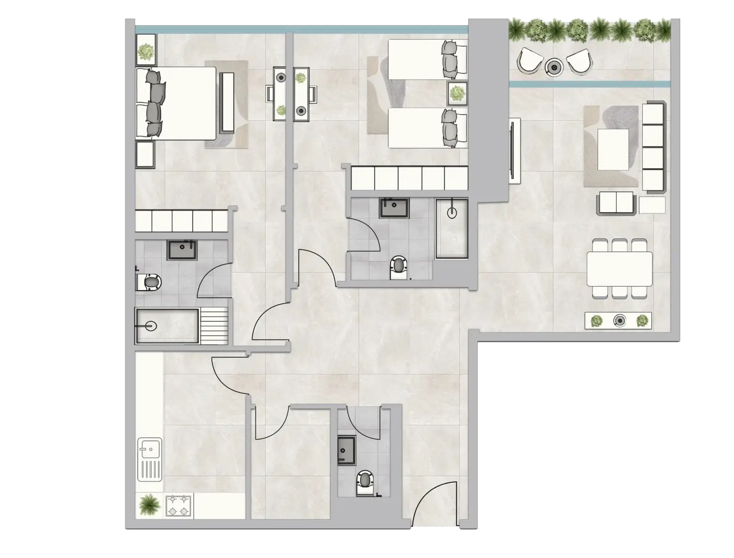 2 Bedrooms in Infinity Tower
