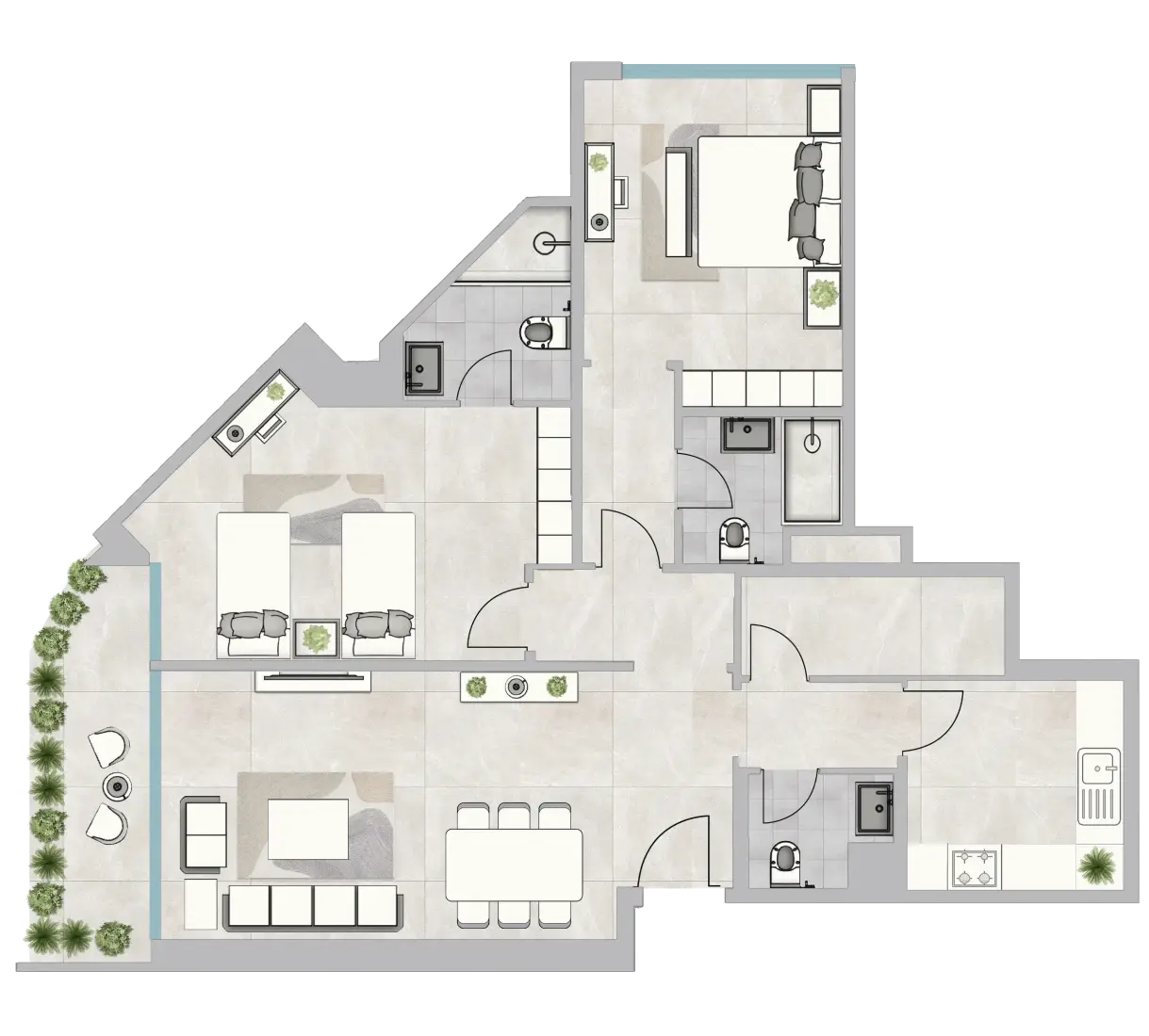 2 Bedrooms in Infinity Tower