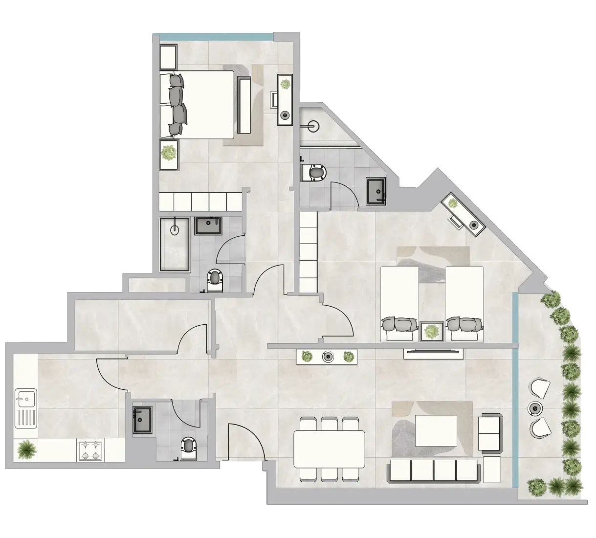 2 Bedrooms in Infinity Tower
