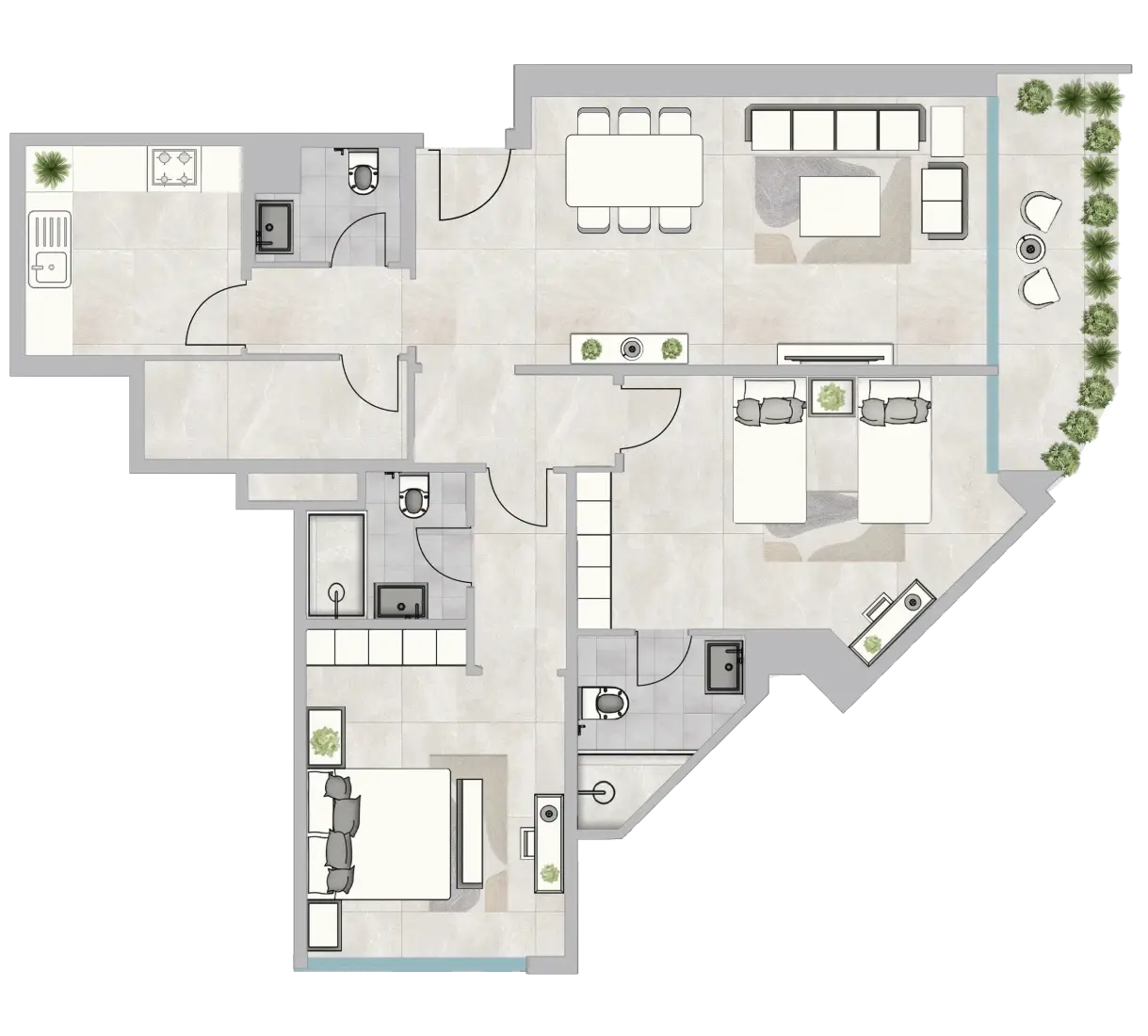 2 Bedrooms in Infinity Tower