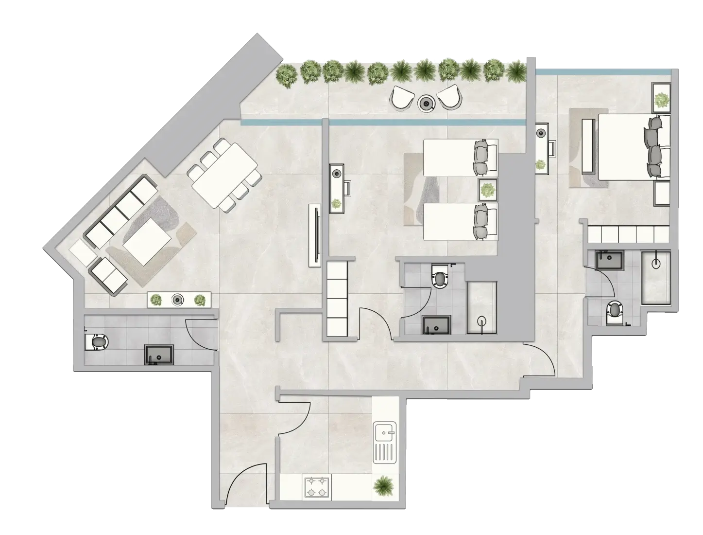 2 Bedrooms in Infinity Tower