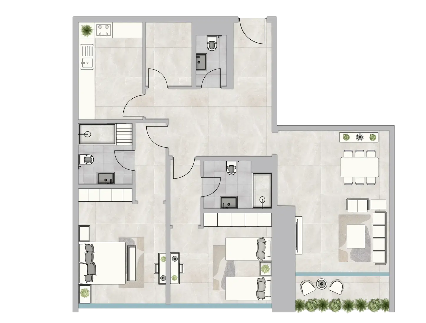 2 Bedrooms in Infinity Tower