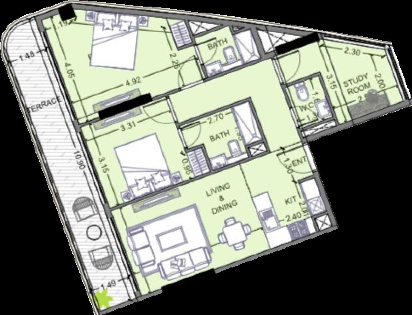 2 Bedrooms in Celesto 2