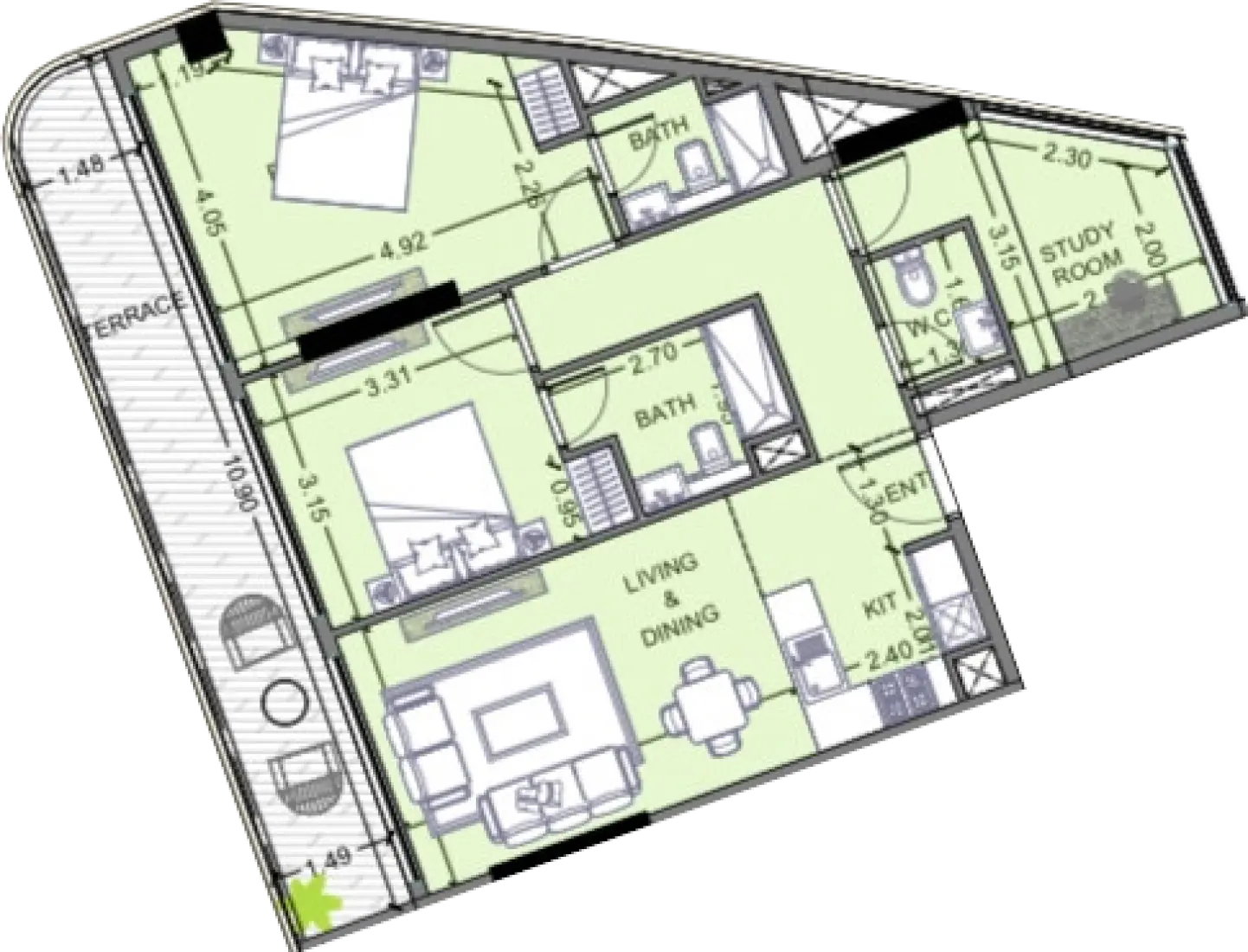 2 Bedrooms in Celesto 2