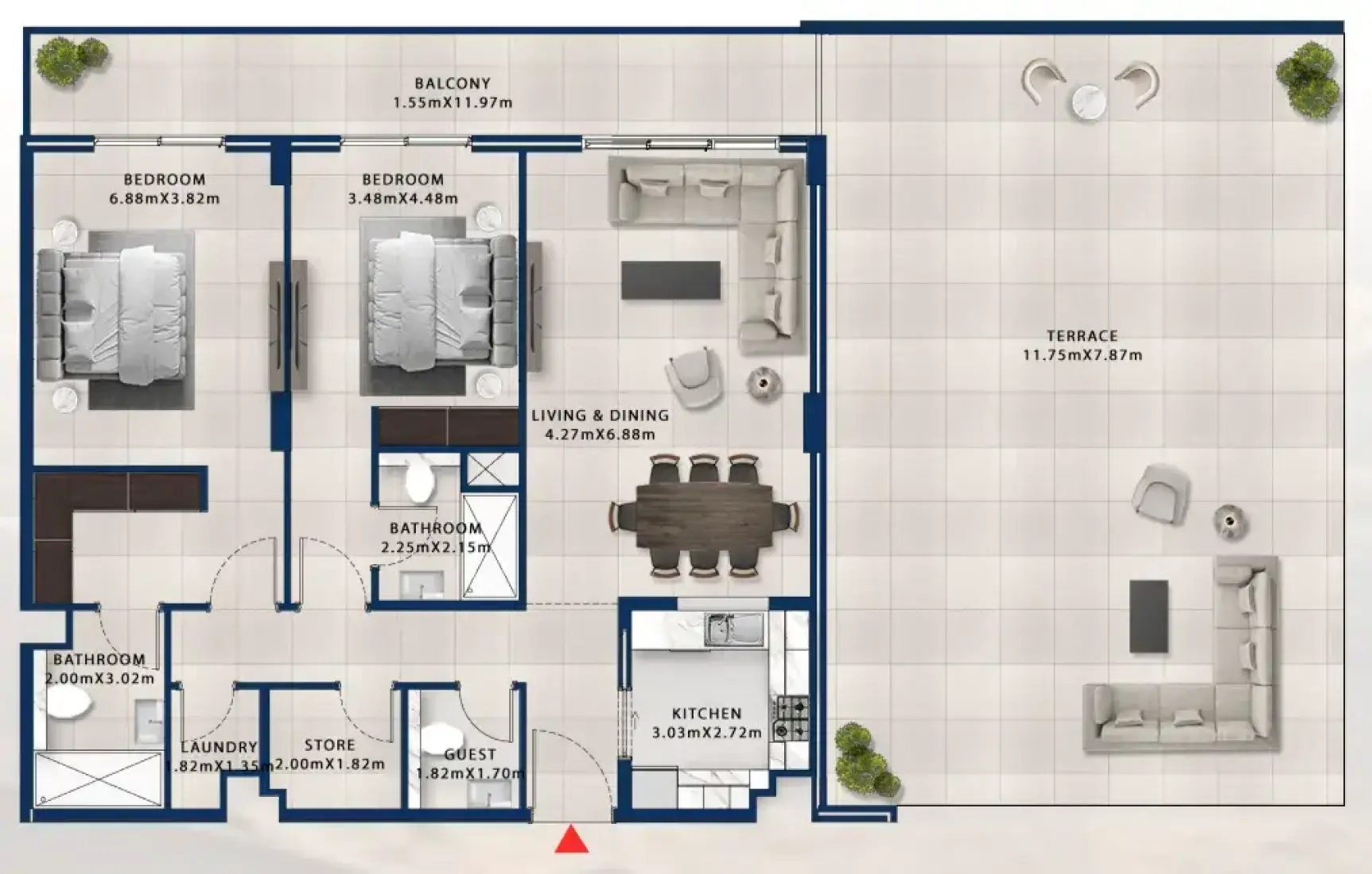 2 Bedrooms in Asayel Apartments at MJL