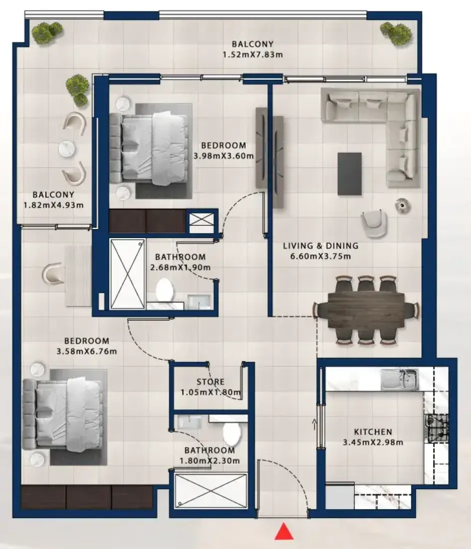 2 Bedrooms in Asayel Apartments at MJL