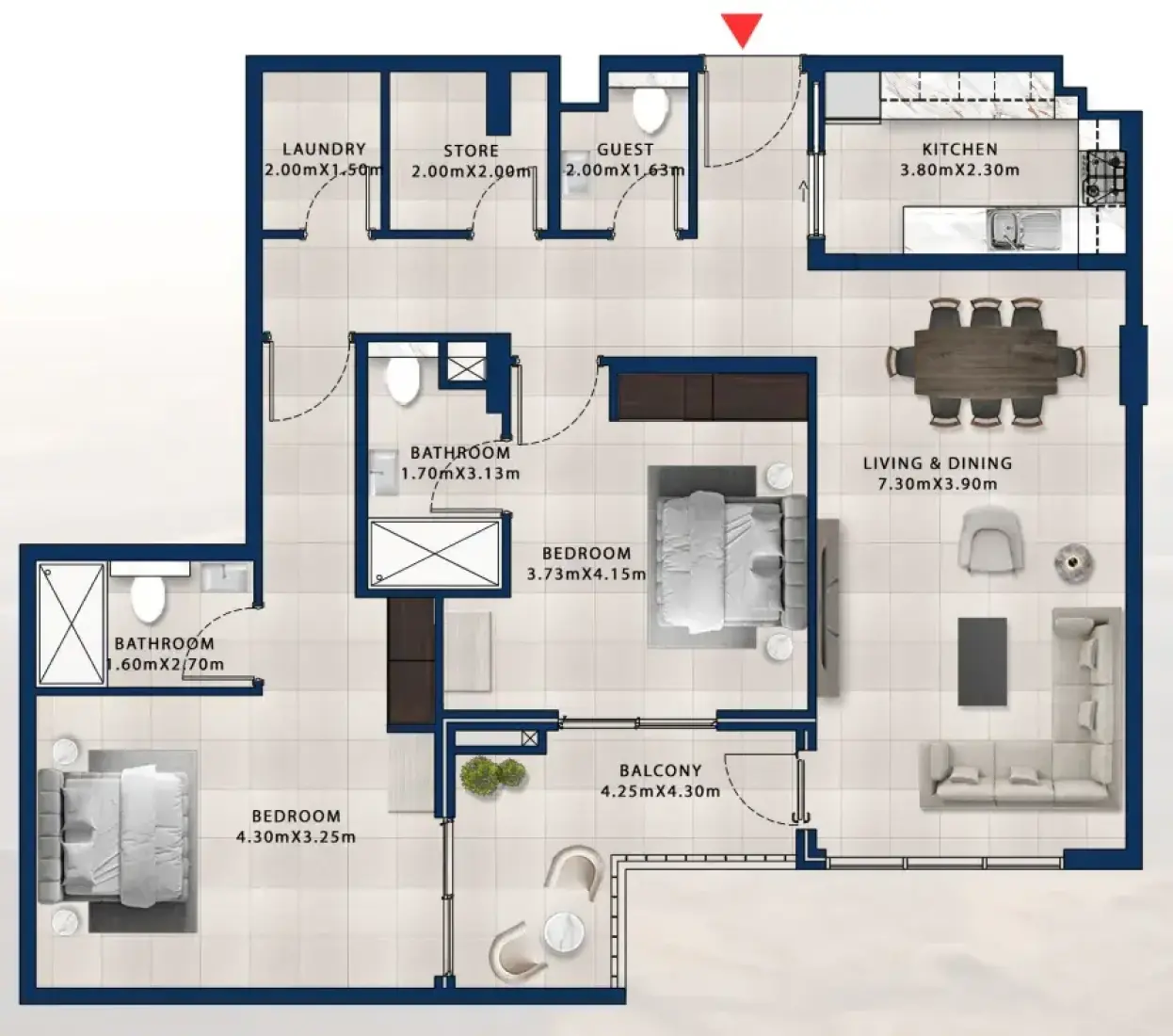 2 Bedrooms in Asayel Apartments at MJL