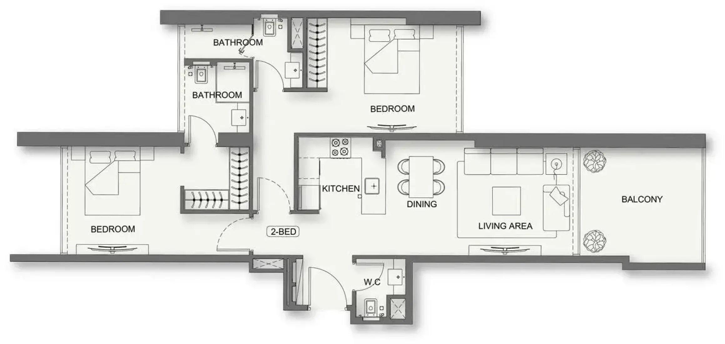 2 Bedrooms in Binghatti Cullinan