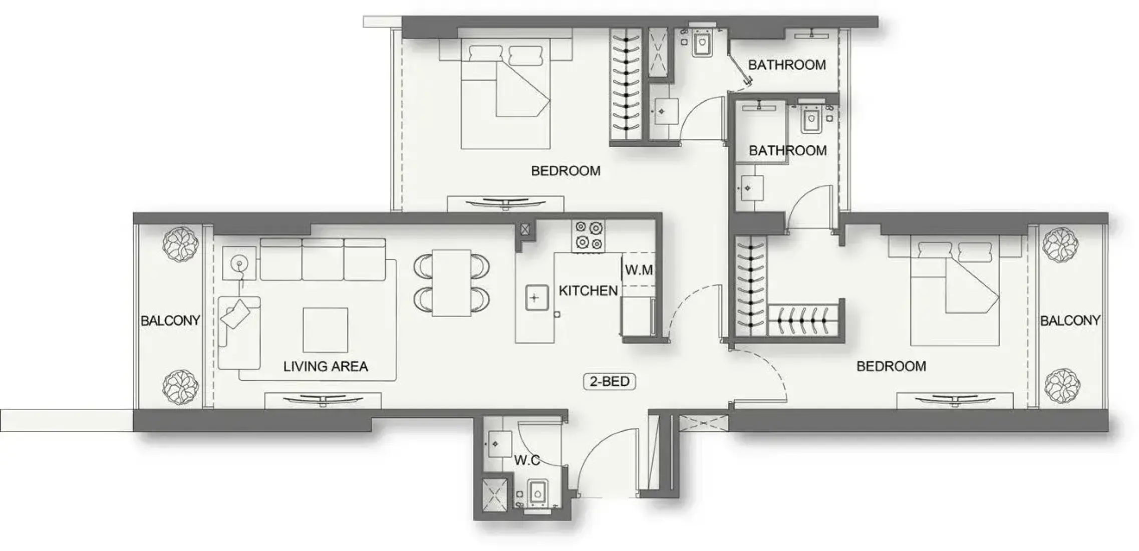 2 Bedrooms in Binghatti Cullinan
