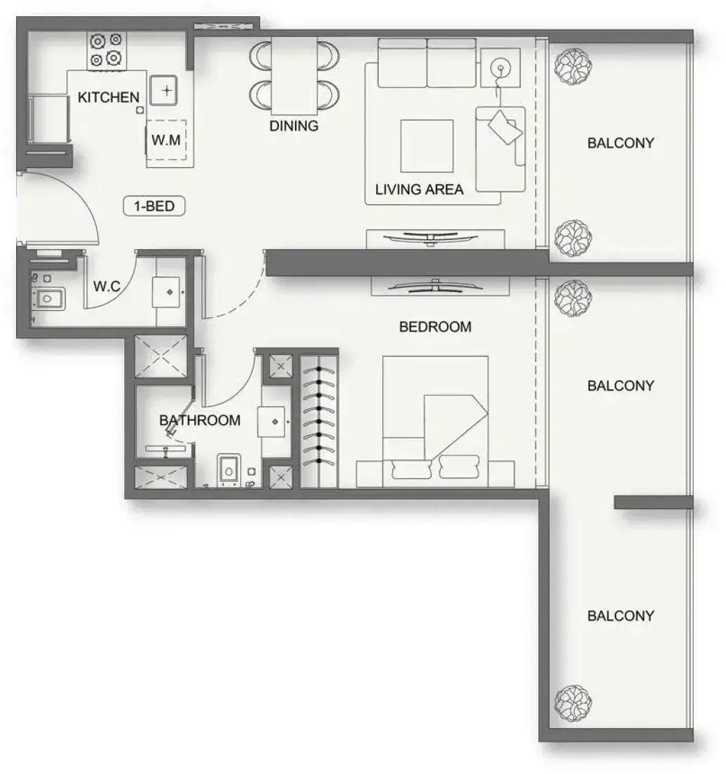 1 Bedroom in Binghatti Cullinan