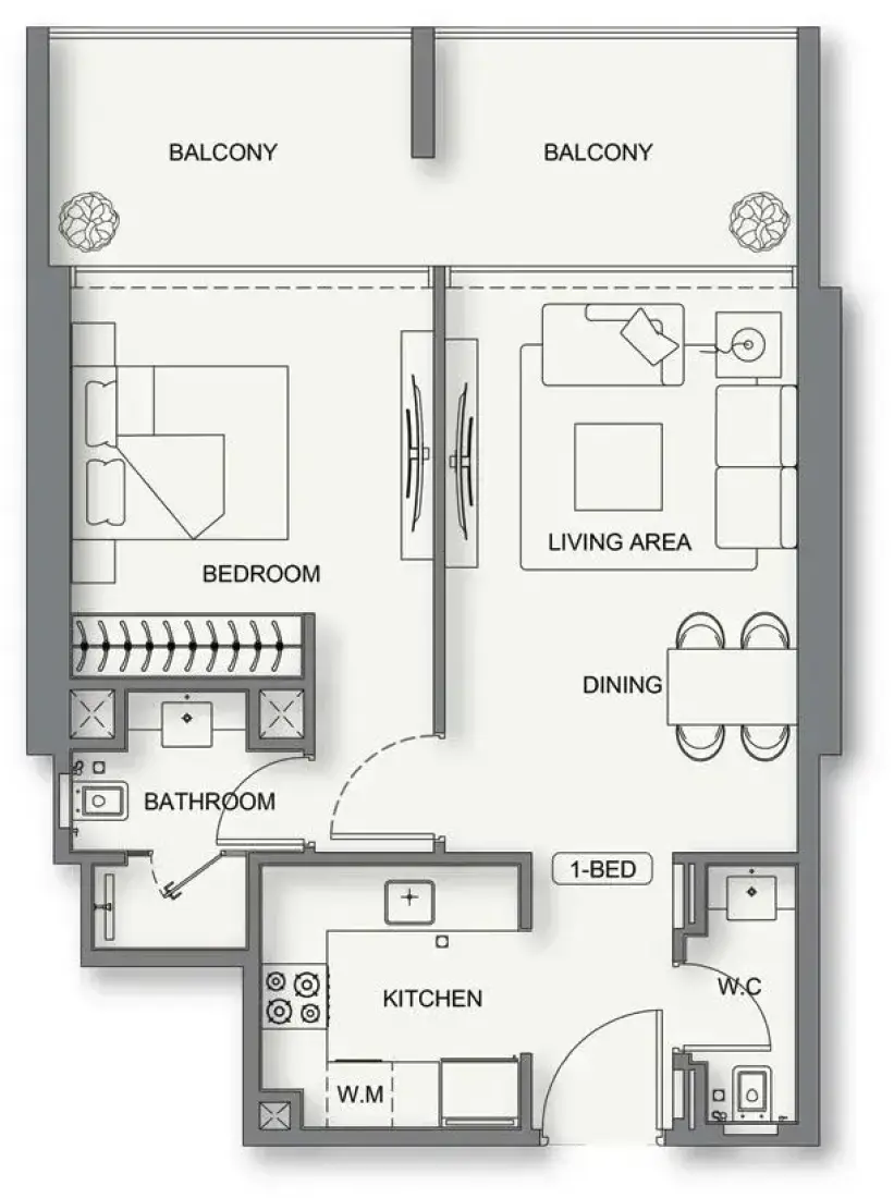 1 Bedroom in Binghatti Cullinan