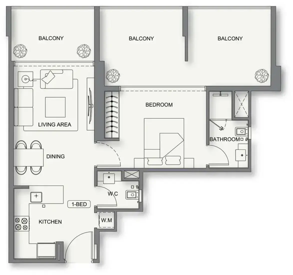 1 Bedroom in Binghatti Cullinan