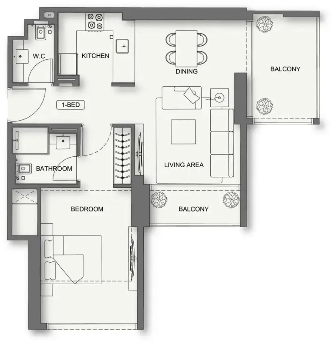 1 Bedroom in Binghatti Cullinan