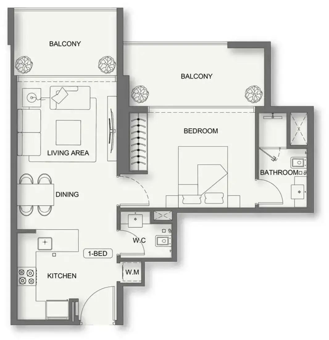 1 Bedroom in Binghatti Cullinan
