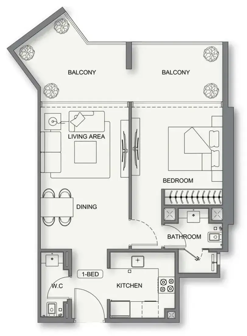 1 Bedroom in Binghatti Cullinan
