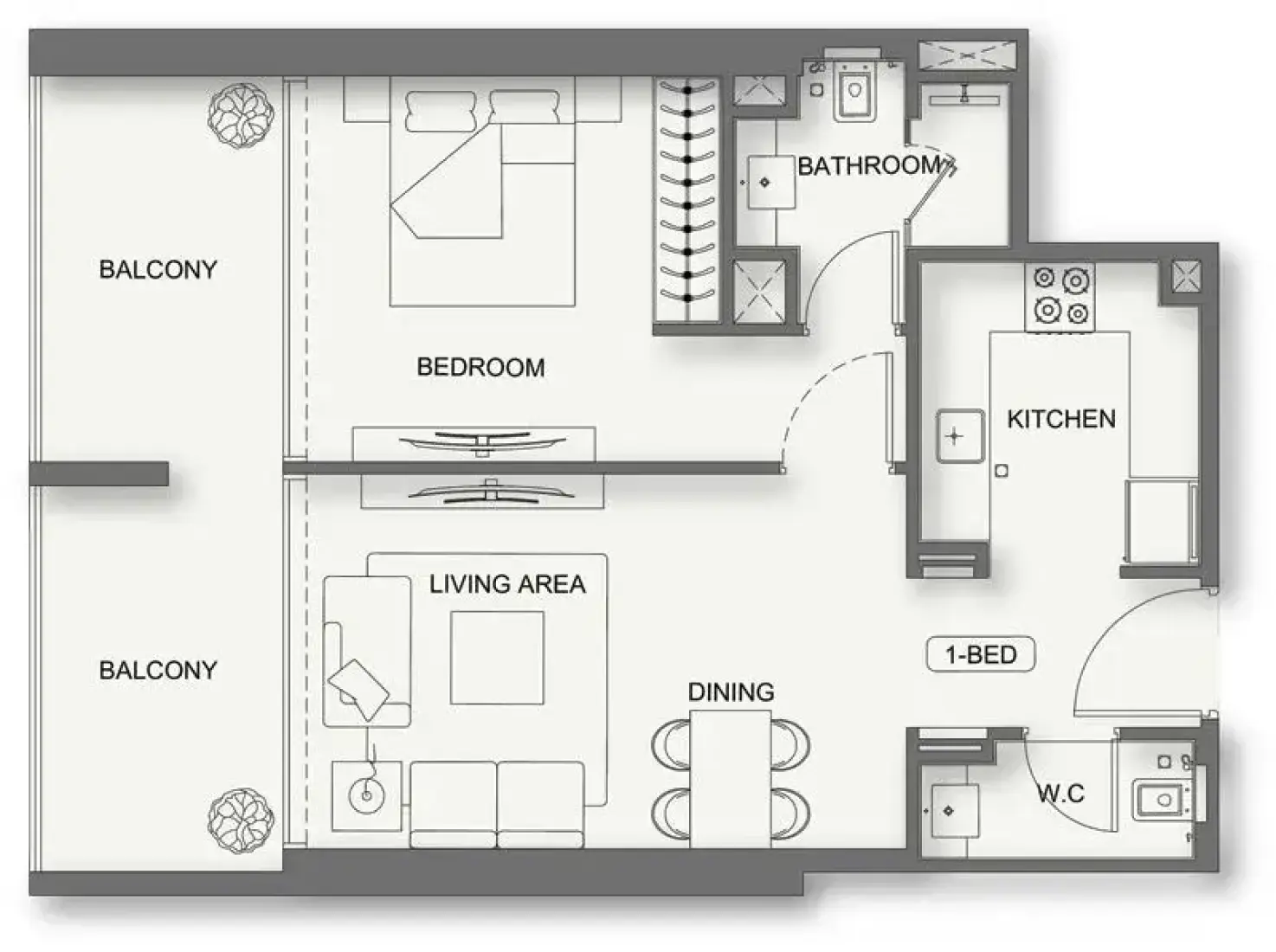 1 Bedroom in Binghatti Cullinan