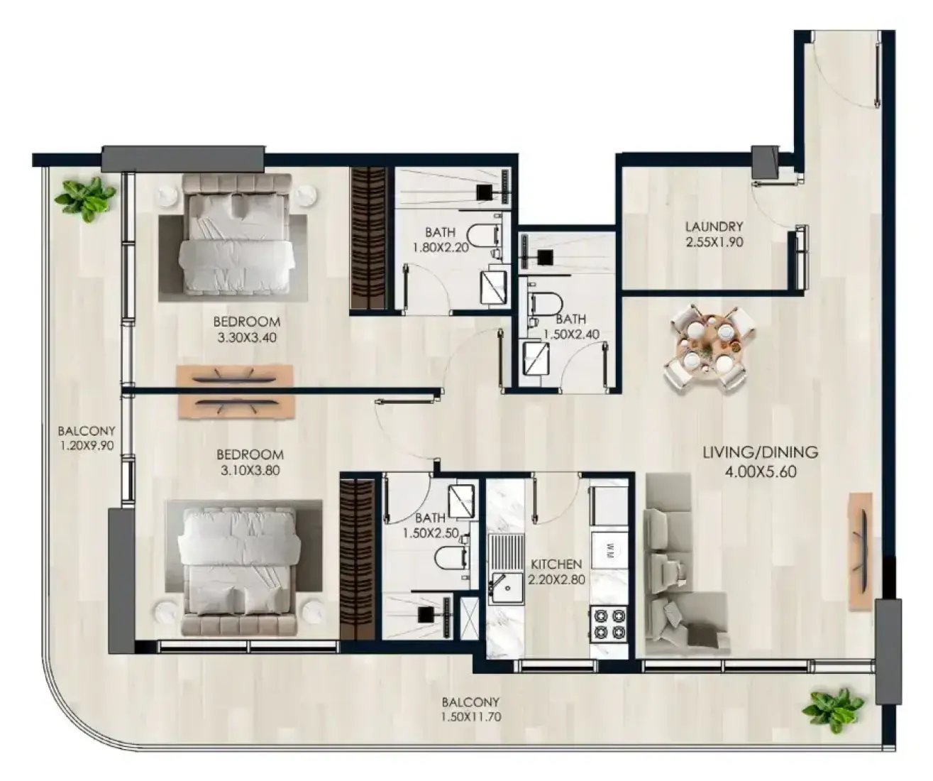 2 Bedrooms in Verde by Vision