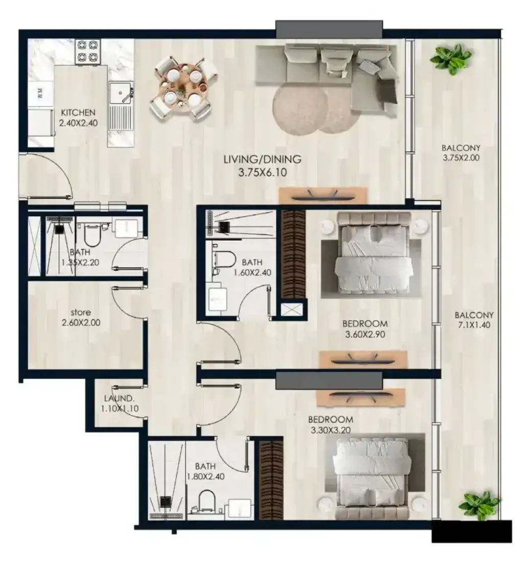2 Bedrooms in Verde by Vision