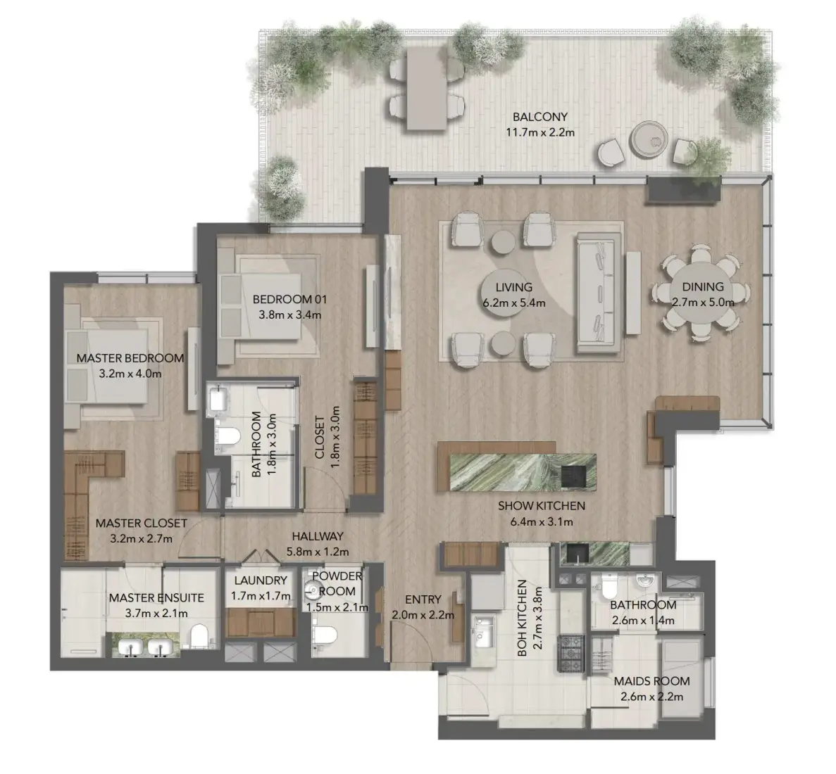 2 Bedrooms in Maravelle Residences