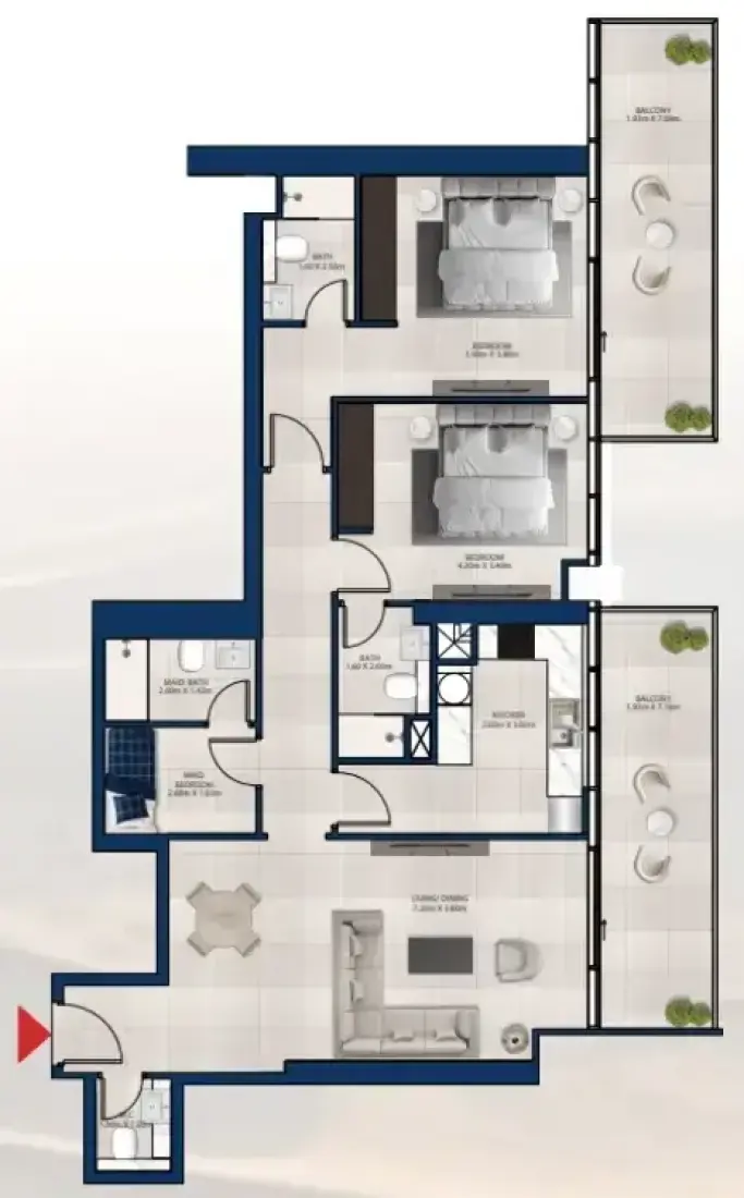 2 Bedrooms in Al Vista