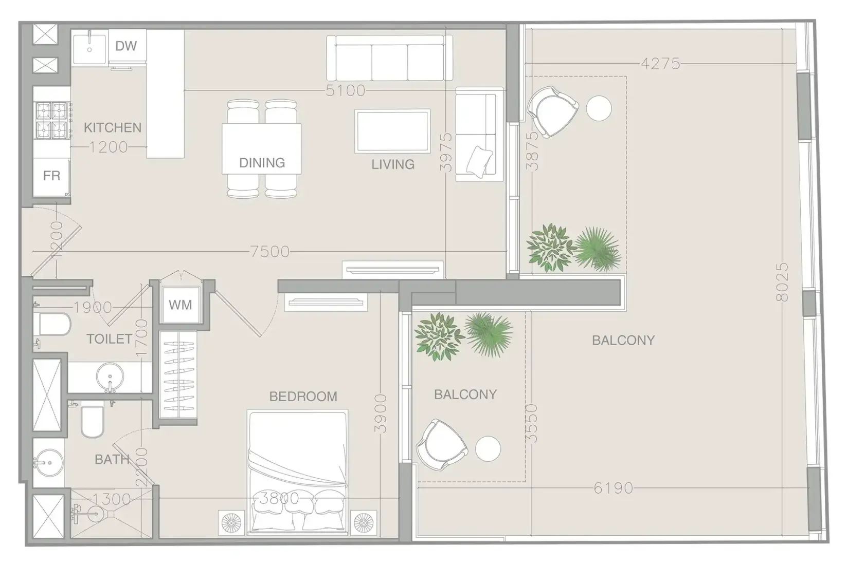 1 Bedroom in ELAR1S Rise