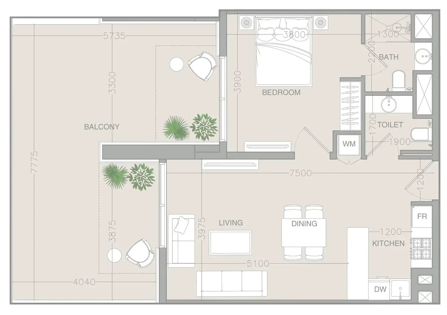 1 Bedroom in ELAR1S Rise