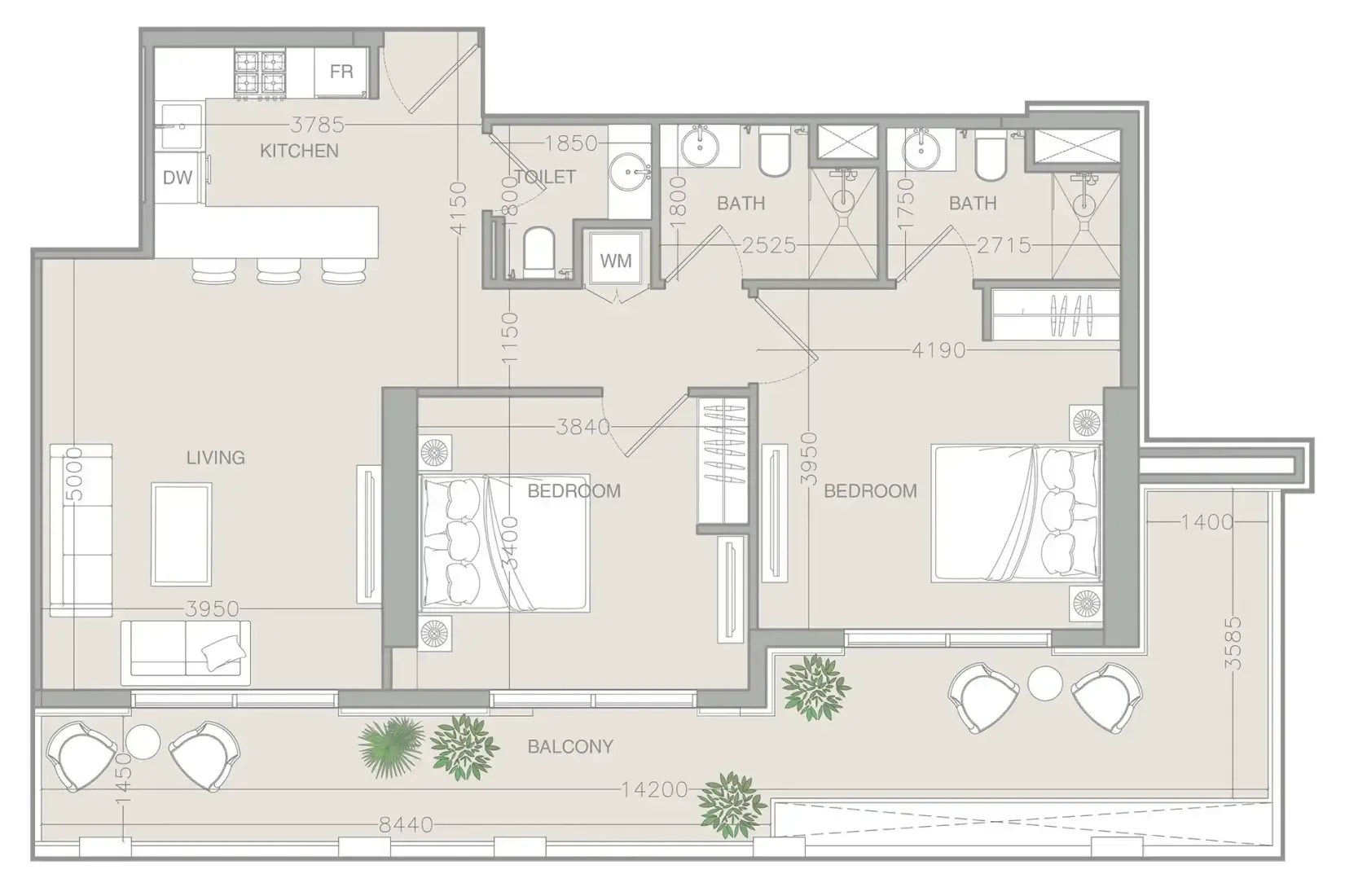 2 Bedrooms in ELAR1S Rise
