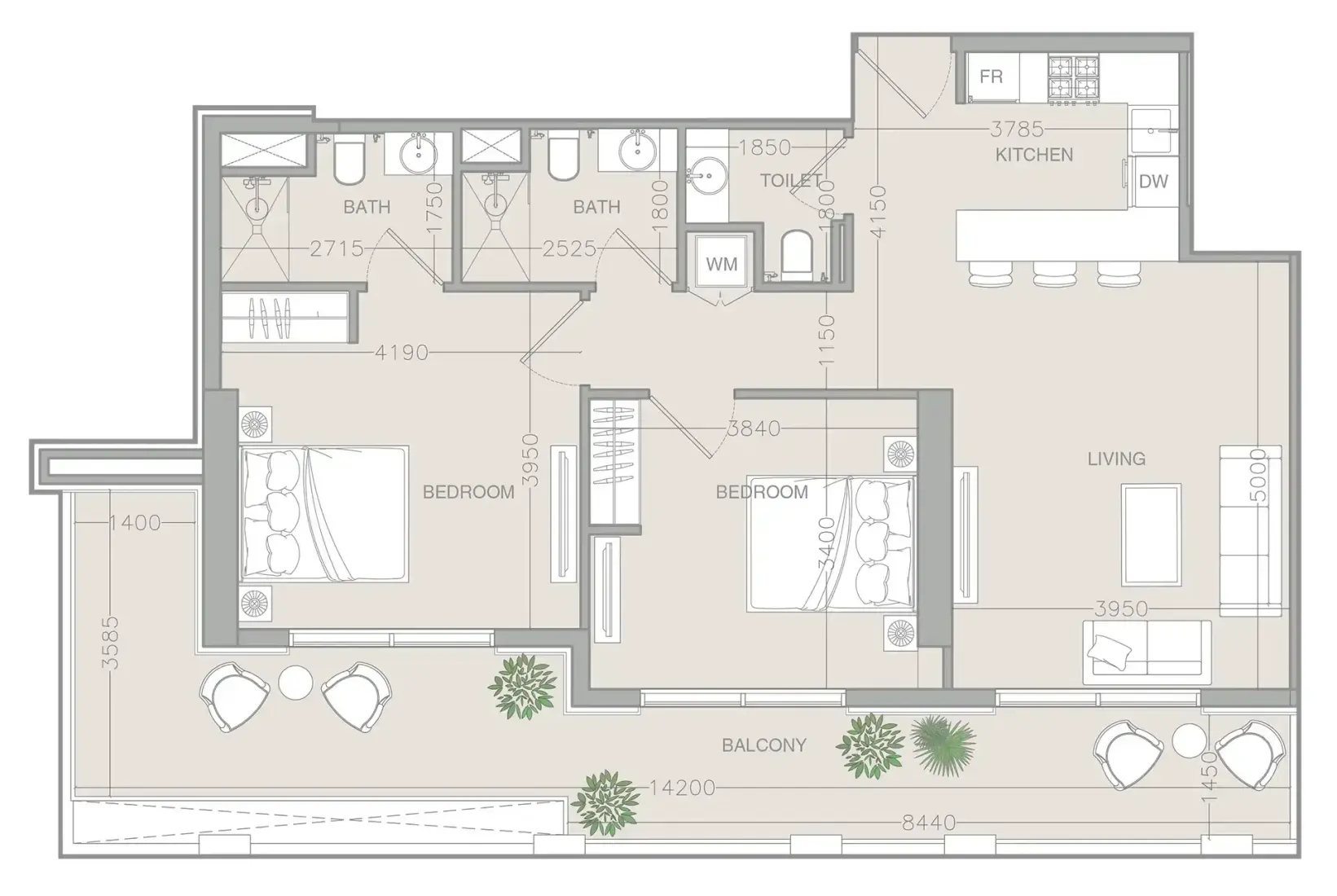 2 Bedrooms in ELAR1S Rise