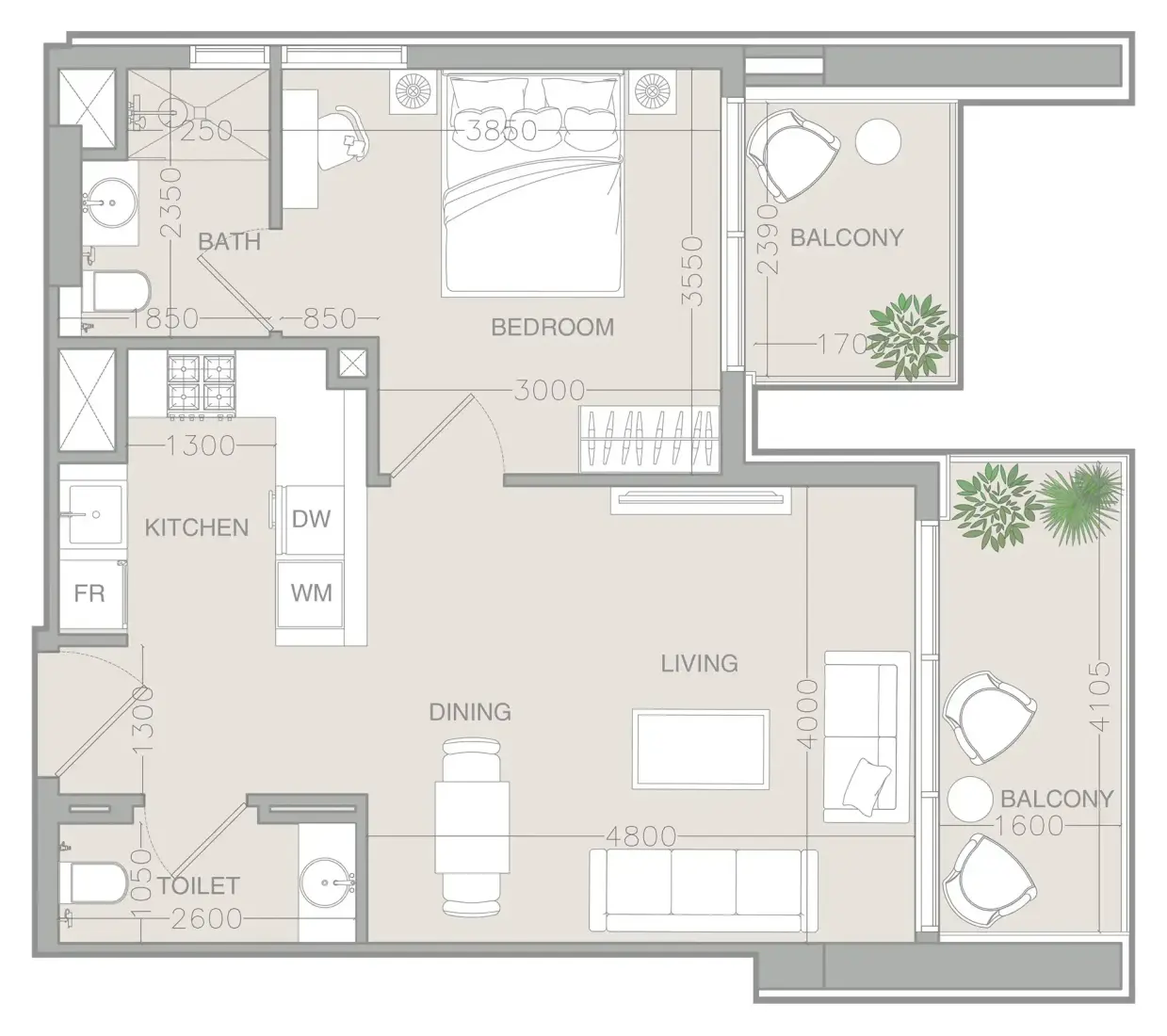 1 Bedroom in ELAR1S Rise