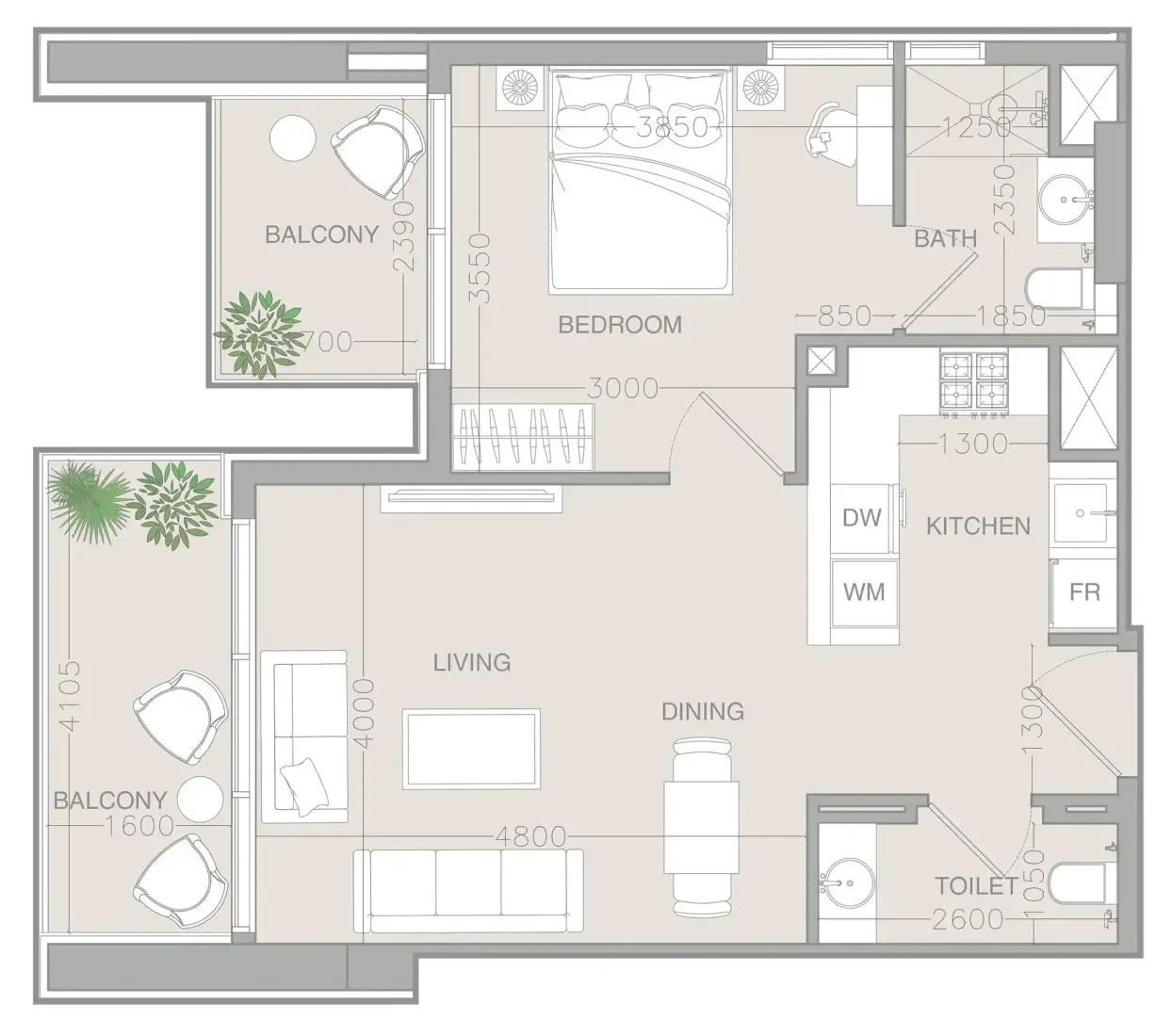1 Bedroom in ELAR1S Rise