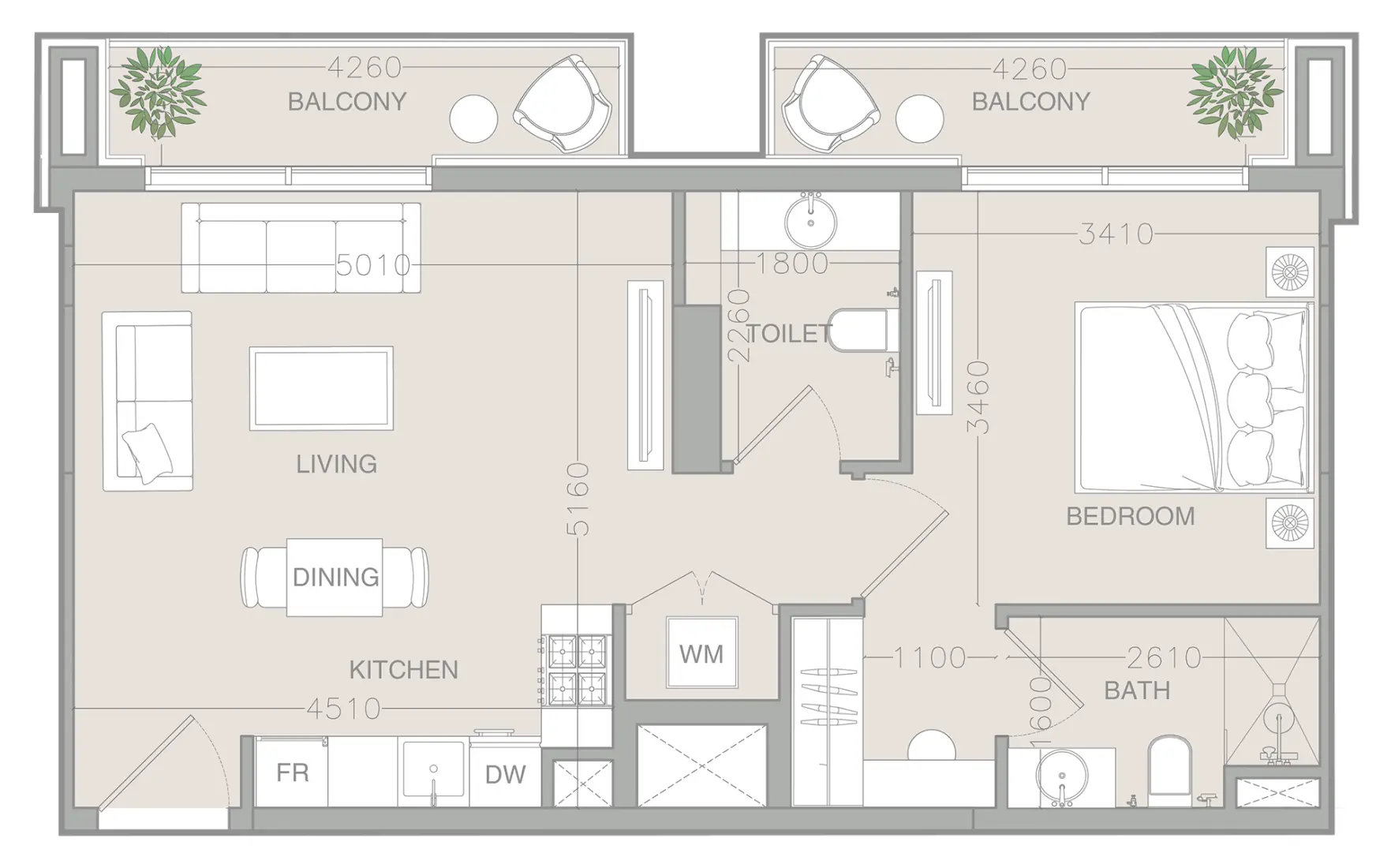1 Bedroom in ELAR1S Rise