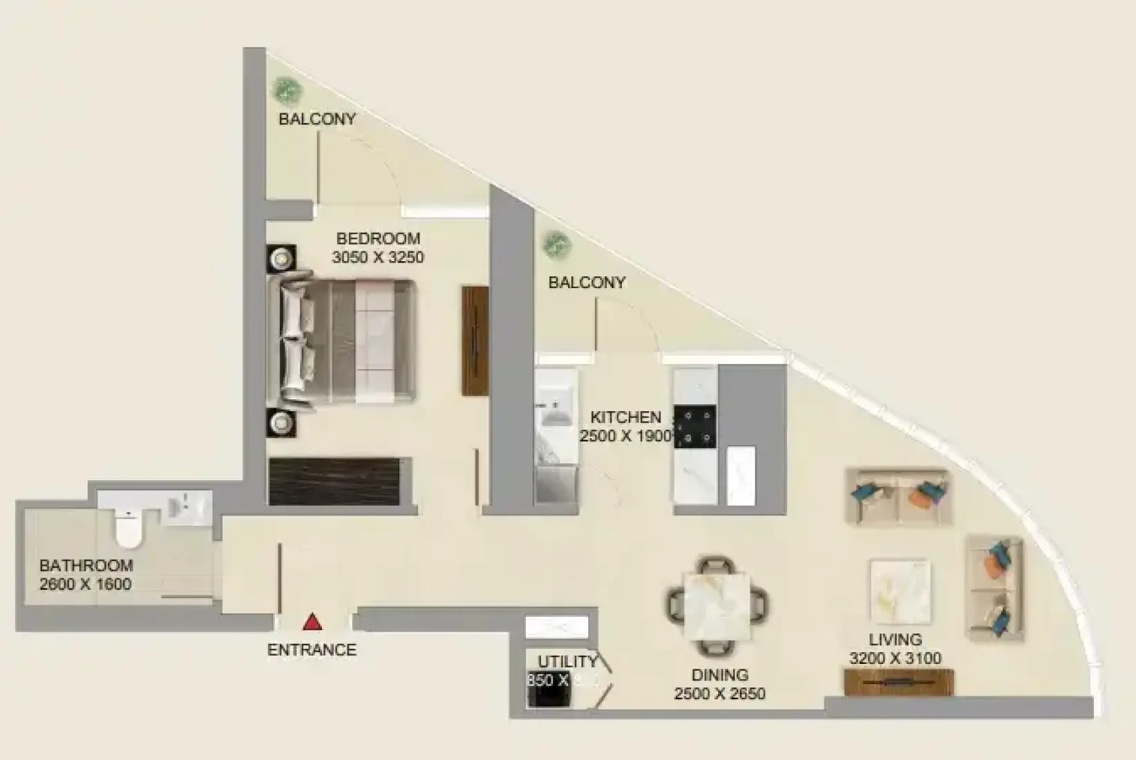 1 Bedroom in Skyvue Altier