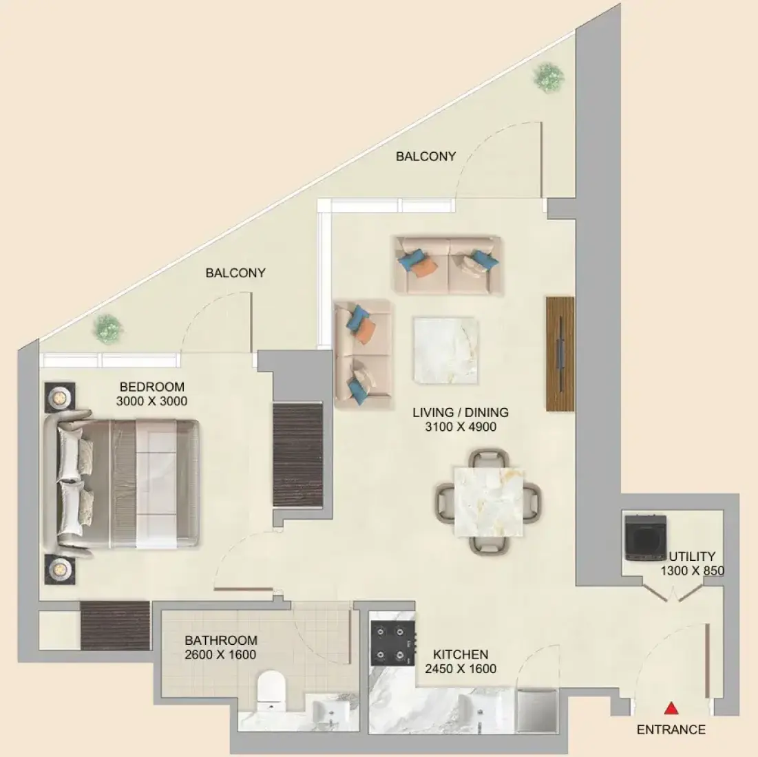 1 Bedroom in Skyvue Altier