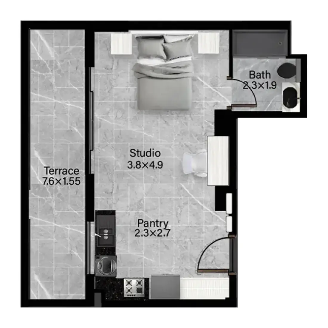 Studio in Rose Gardens 2