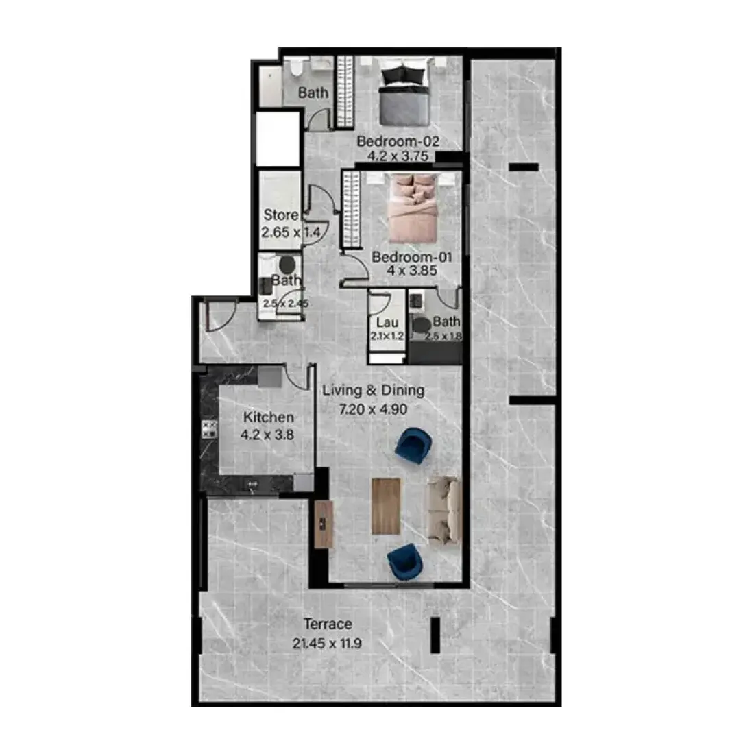 2 Bedrooms in Rose Gardens 2
