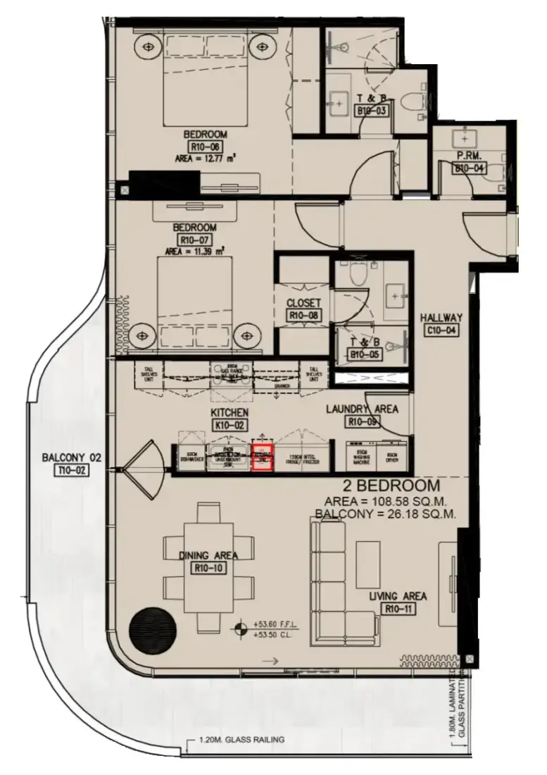 2 Bedrooms in Azha Millennium Residences