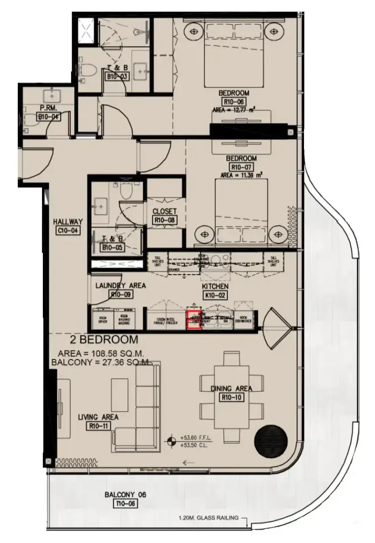 2 Bedrooms in Azha Millennium Residences